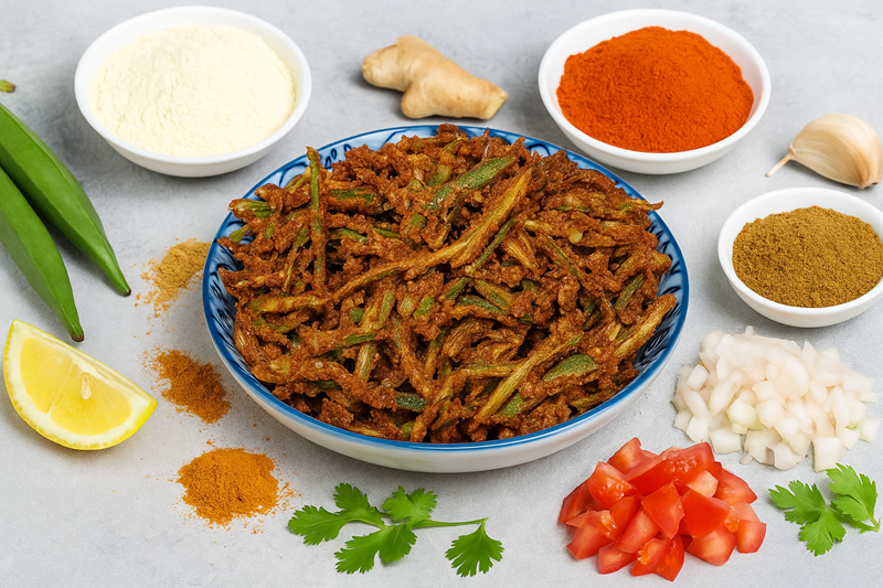 Crispy Kurkuri Okra Masala