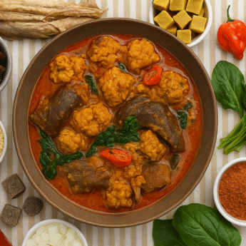 Egusi Soup with the moulded method