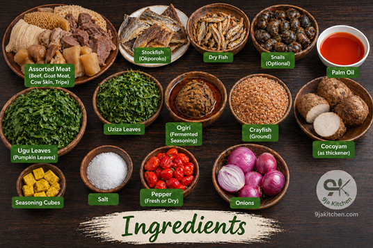 Ofe Owerri ingredients