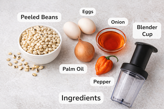 Nigerian steamed bean pudding