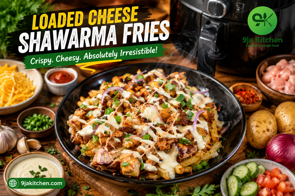 Loaded Cheese Shawarma Fries