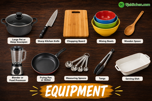 equipment with pot and frying pan