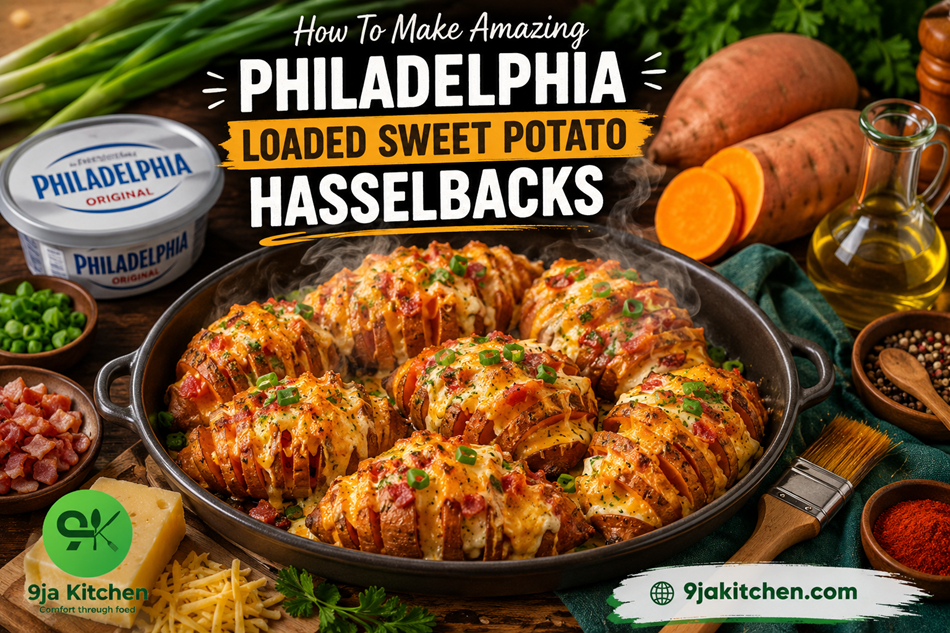Philadelphia Loaded Sweet Potato Hasselbacks