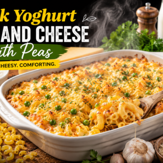 Greek Yoghurt Mac and Cheese with Peas