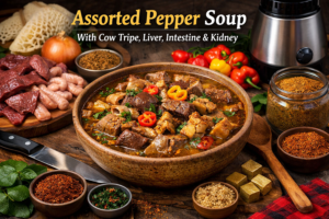 🍲 How To Make Delicious Ultimate Assorted Pepper Soup With Cow Tripe, Liver, Intestine & Kidney