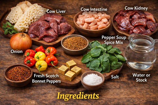 Nigerian assorted pepper soup