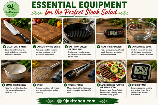 steak salad equipment