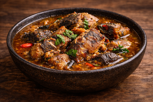 Dry fish pepper soup