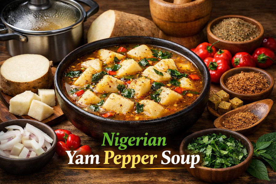 Nigerian yam pepper soup