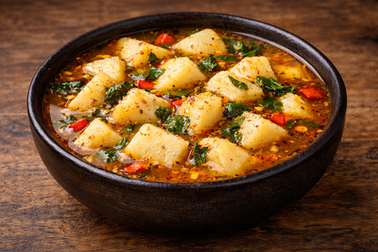 healthy Nigerian yam soup.