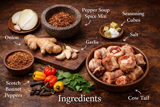 Spicy Cow Tail Soup Ingredients