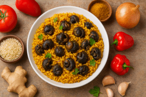 How to Make Delicious Coconut Curry Rice with Snails: A Must-Try African Recipe🌴🥘