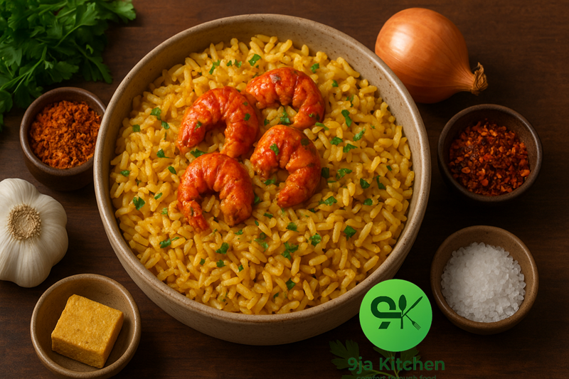 Garlic Butter Rice with Crayfish