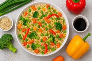 How to Make Vegetable Rice with Sesame Oil: An Irresistible & Flavorful Fusion Recipe🫛🥕