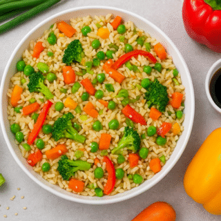 How to make vegetable rice with sesame oil