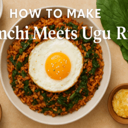 Kimchi meets ugu rice