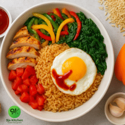 Easy bibimbap with Nigerian flavours