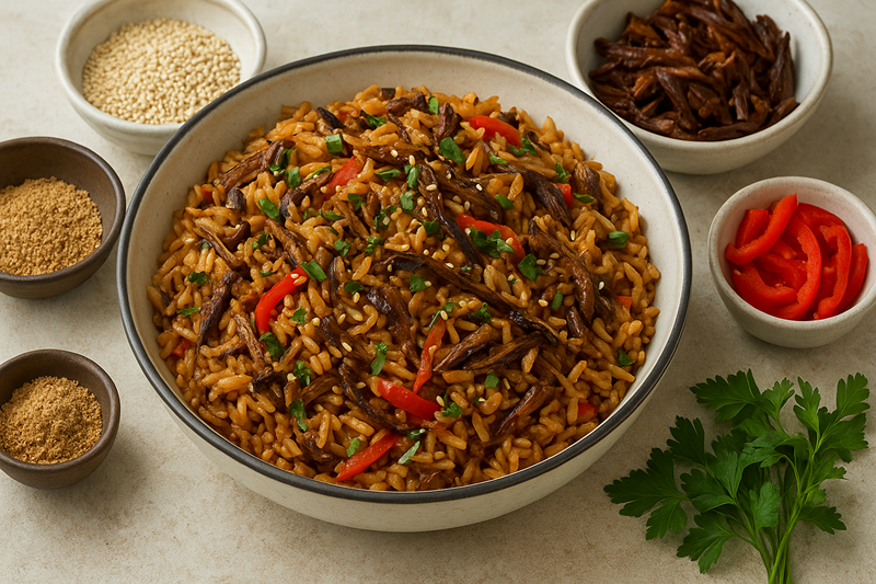 How to Make Irresistible Sesame Rice with Ugba: A Flavorful Nigerian Fusion Recipe🌾 2 Sesame Rice with Ugba