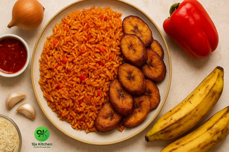 Sweet Chilli Rice with Dodo: A Delicious And Flavorful Comfort Food Recipe🍚🔥 2 Easy rice and plantain meal