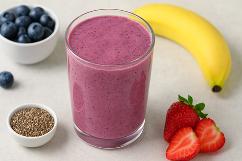 How to Make Berry-Banana Smoothie with Chia: A Delicious Drink for a Healthier, Happier You๐ช๐ซ 2 chia seeds benefits