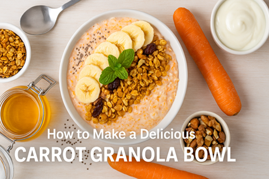π₯ How to Make a Delicious Carrot Granola Bowl (Super Healthy Power Breakfast) 1 Carrot Granola Bowl