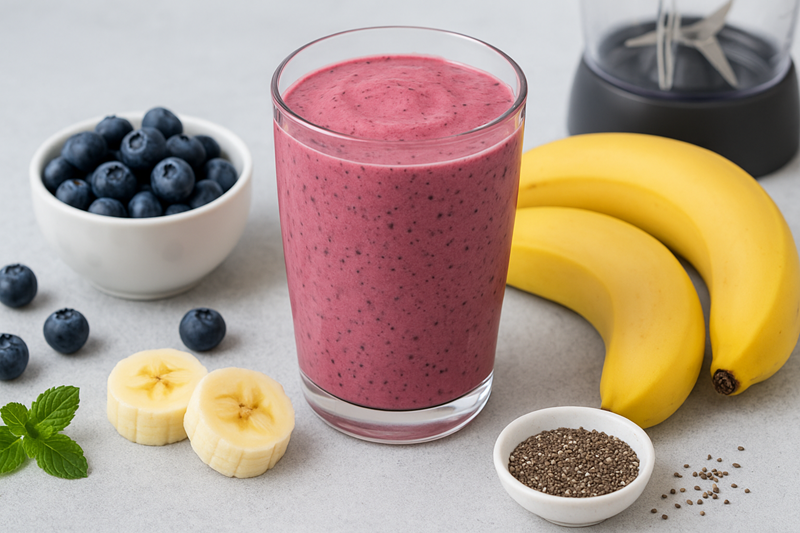 How to Make Berry-Banana Smoothie with Chia: A Delicious Drink for a Healthier, Happier You๐ช๐ซ 1 How to make Berry-Banana Smoothie with Chia