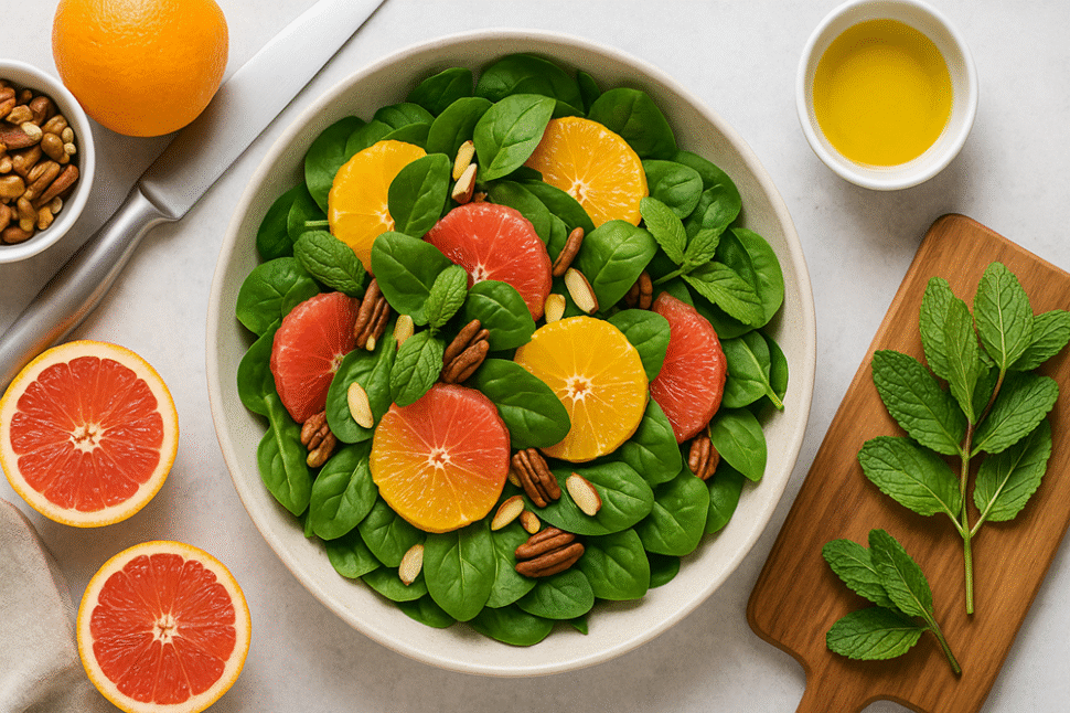 π₯¬ How to Make Citrus Salad with Spinach, Nuts, and Mint: A Refreshing & Heartwarming Delight π 1 How to make citrus salad with spinach