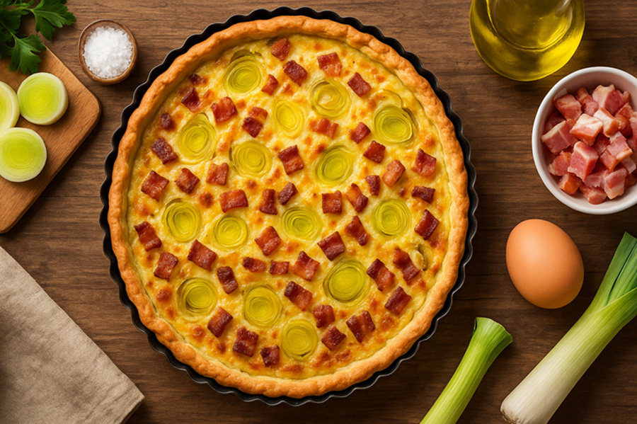 🥓✨ How to Make Leek and Bacon Quiche – The Ultimate Savory Delight! 1 How to make Leek and Bacon Quiche