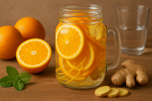 🧡 How to Make Energizing Orange-Ginger Detox Water (A Powerful Morning Cleanse!)