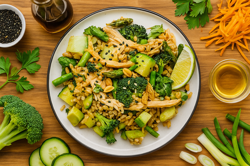 sesame ginger rice salad