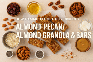 How to Make Irresistibly Crunchy Almond-Pecan/Almond Granola And Bars — A Delightful and Healthy Snack You’ll Love ✨