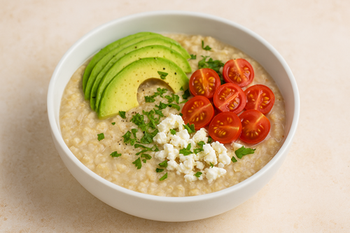 How to make Avocado Feta and Cherry Tomato Oat Bowl — A Delicious & Powerful Breakfast Boost 🥑🍅✨ 2 Healthy oat breakfast bowl
