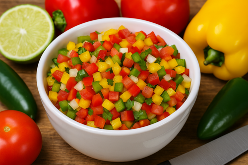🌶️How to make Bell Pepper Salsa/Pico de Gallo: A Fresh & Powerful Flavour Boost 2 Bell Pepper Salsa Recipe