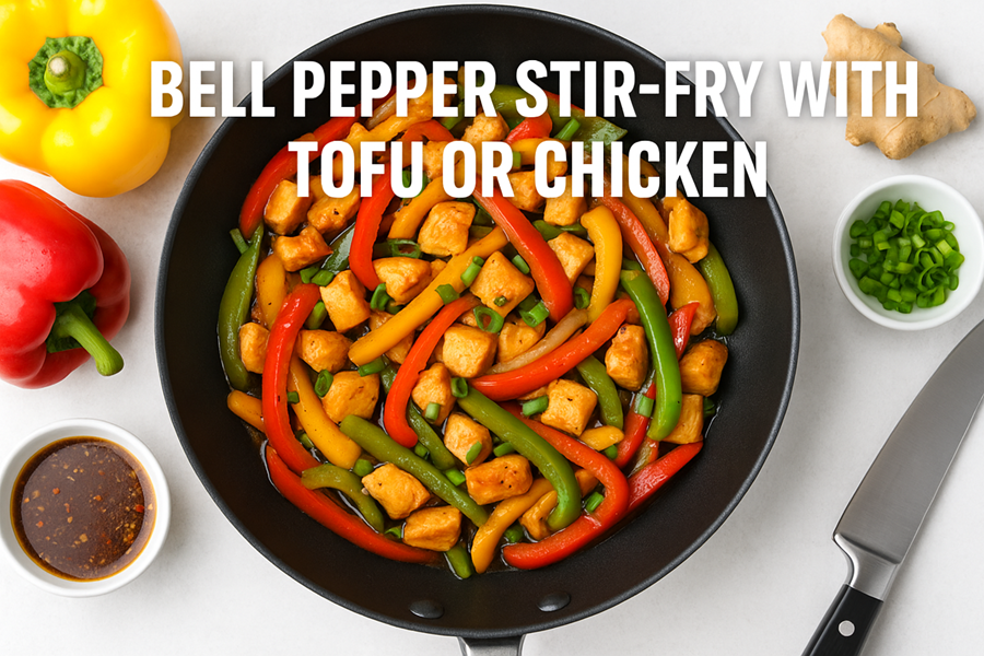 Bell Pepper Stir-Fry with Tofu or Chicken – Quick, Colorful & Healthy Dinner Idea!