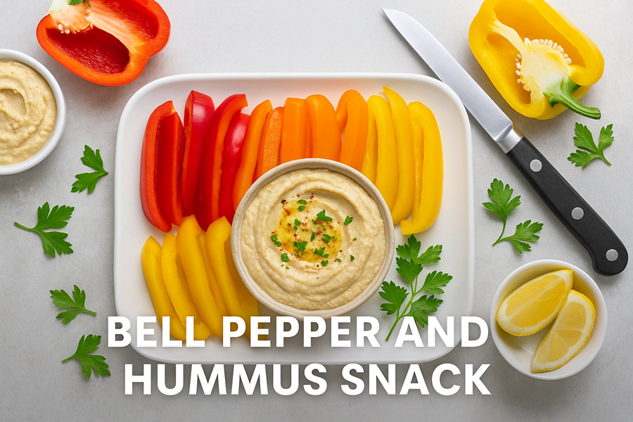 Bell Pepper and Hummus Snack