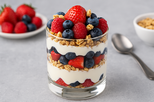 The Health Benefits of Berries: Why Strawberries, Raspberries, and Blueberries Are Nature’s Sweetest Superfoods 💖🍓 2 Berry Parfait with Greek Yoghurt 1