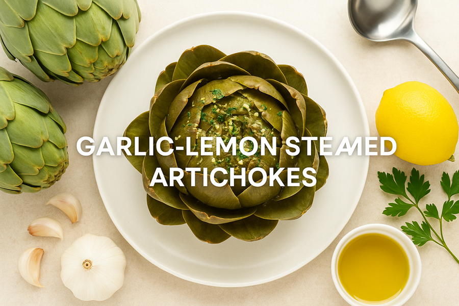 Garlic-Lemon Steamed Artichokes