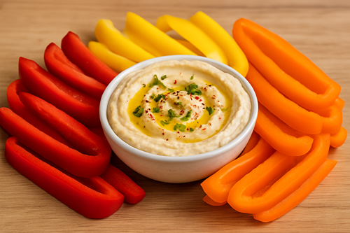 How to Make a Delightfully Powerful Bell Pepper and Hummus Snack🌶️✨ 2 Healthy bell pepper snacks