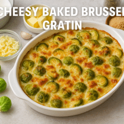 Cheesy Baked Brussels Gratin