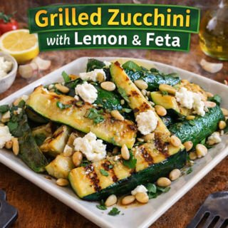 Grilled Zucchini with Lemon and Feta