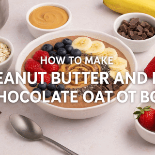 Peanut Butter and Dark Chocolate Oat Bowl