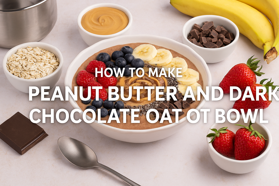 Peanut Butter and Dark Chocolate Oat Bowl