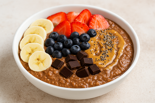 How to make Peanut Butter and Dark Chocolate Oat Bowl: A Powerful & Delicious Breakfast Treat 🍫✨ 2 Healthy oat breakfast