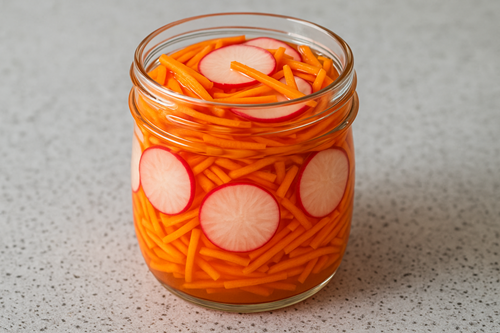 🌿How to Make Flavorful Pickled Radish and Carrot Medley — A Bright, Healthy Delight! 2 radish and carrot side dish