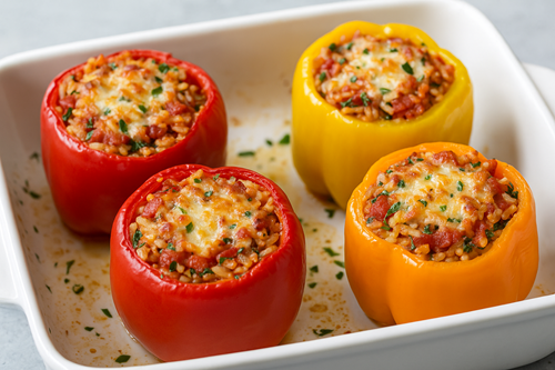 How to Make Irresistibly Delicious Stuffed Bell Peppers (Vegetarian Style)🌶️✨ 2 Vegetarian Stuffed Peppers Recipe