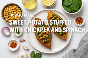 🌟 How to Make Sweet Potato Stuffed with Chickpea and Spinach — A Healthy & Flavorful Power Meal!