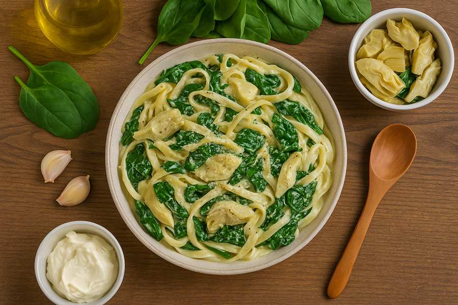artichoke and spinach pasta