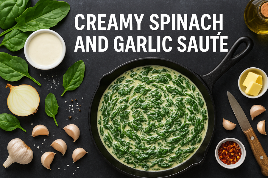 How to make Creamy Spinach and Garlic Sauté