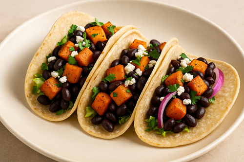 35+ Joyful Ways to Use Sweet Potatoes in the Kitchen (Delightful, Delicious & Nourishing) 8 weet Potato and Black Bean Tacos