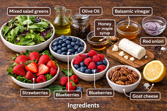 🥗 How To Make Berry Goat Cheese Salad – A Delightful Power-Packed Fresh Favorite 2 mixed berry goat cheese salad